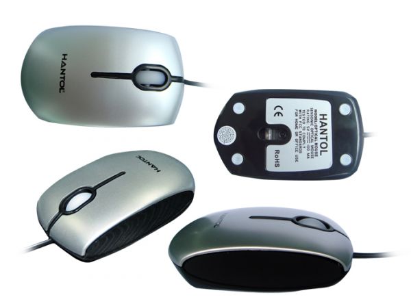 MOUSE USB SLIM HANTOL HM5781 PRETO/PRATA