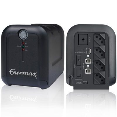 ESTABILIZADOR ENERMAX BIVOLT 500VA EXS II POWER T PRETO