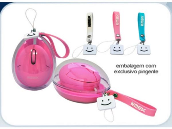 MOUSE USB K-MEX OPTICO MINI RETRATIL EGG MO-821SU ROSA